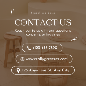 brown minimalist modern contact us instagram post